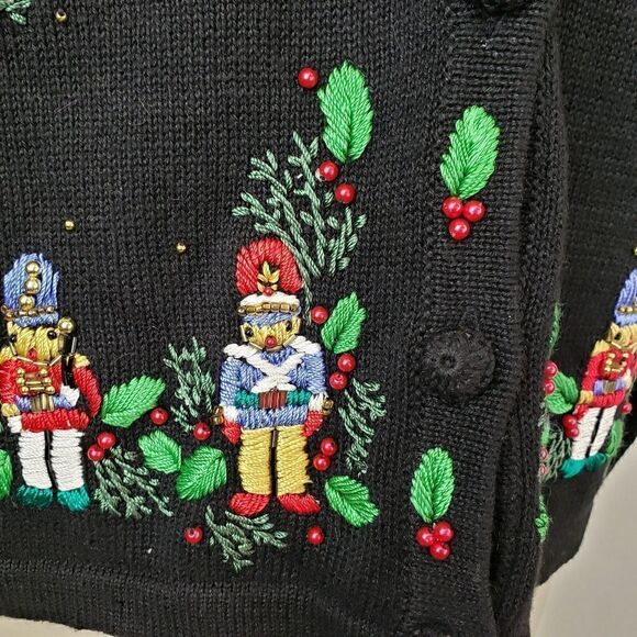 B.P. designs black embroidered Christmas cardigan - Picture 6 of 6